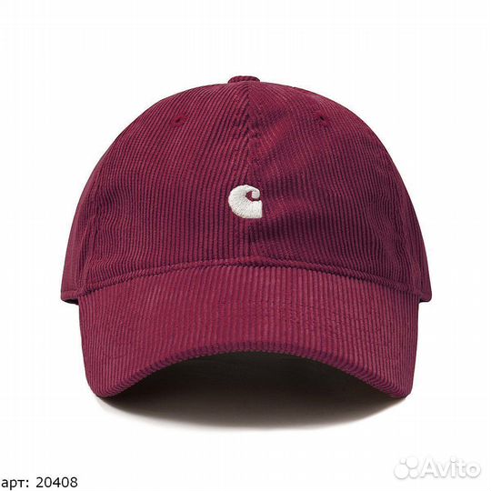 Кепка carhartt вельвет бордовая