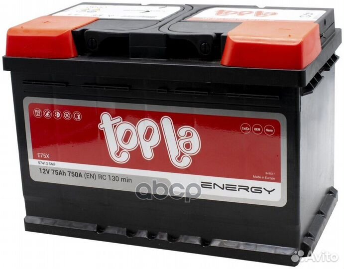 АКБ 75А/ч 700А 12в прямая полярн. 108375 Topla
