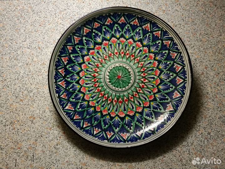 Ляган синий 32 см. плоский