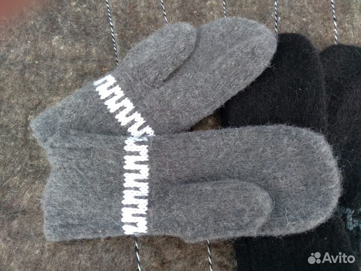 Варежки из натуральной шерсти