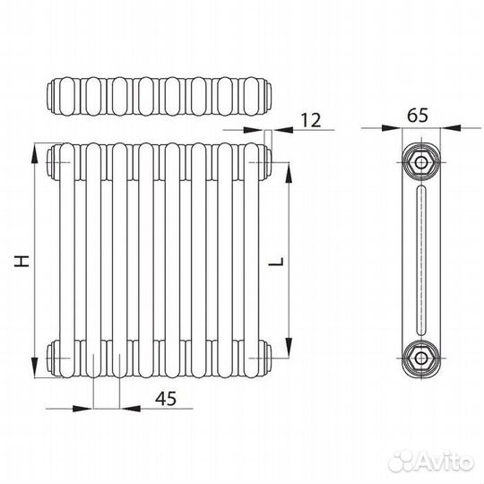 Стальной трубчатый радиатор 2колончатый Irsap tesi 21800/10 T30 (RR218001001A430N01)