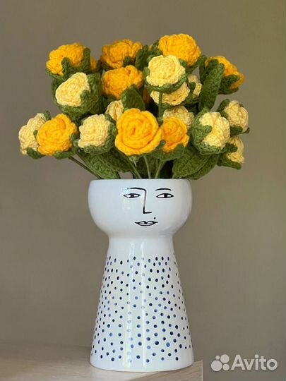 Букет кустовых роз / вязаные цветы крючком