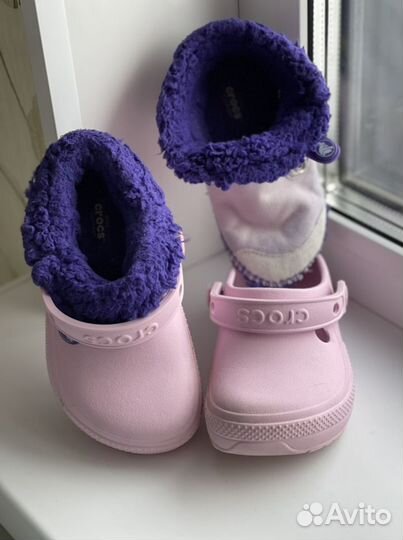 Меховые Сабо crocs детские