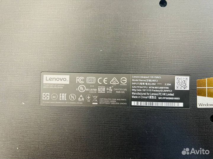 Ноутбук Lenovo ideaPad 110-15ACL