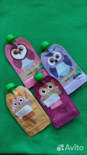 Многоразовые паучи, контейнеры для детской еды