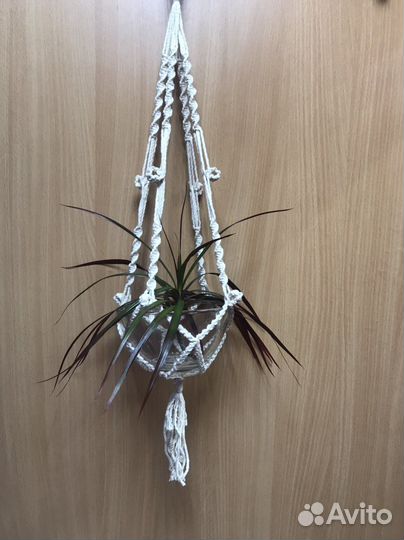 Макраме подвес кашпо х/б