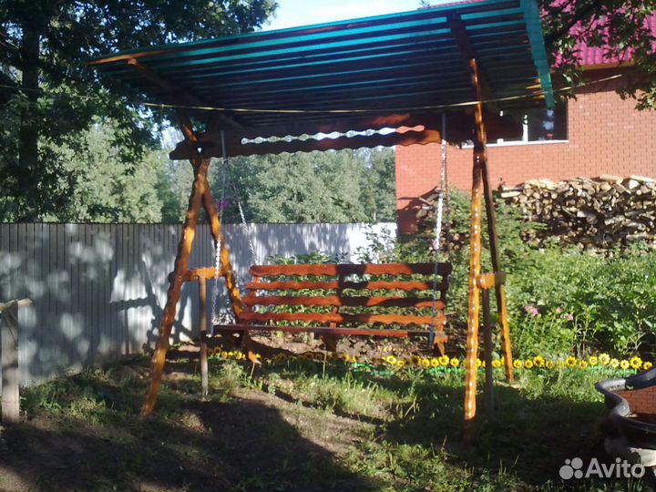 Качели садовые деревянные