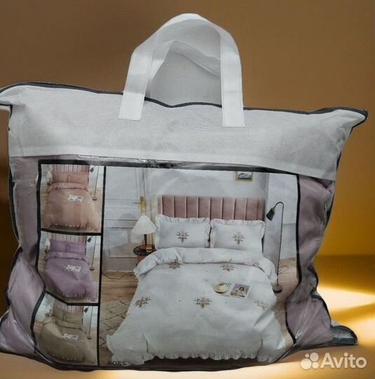 Постельное белье евро с готовым одеялом