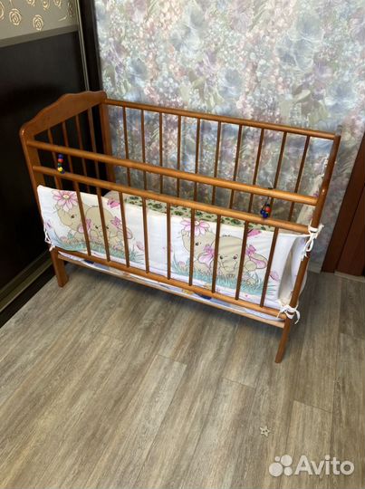 Детская кровать с маятником+бортики