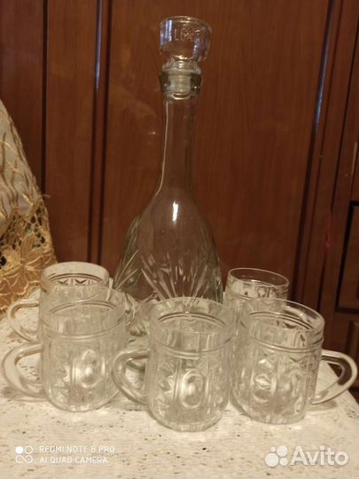 Хрустальные кружки и графин СССР