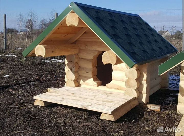 Будка рубленая для собаки