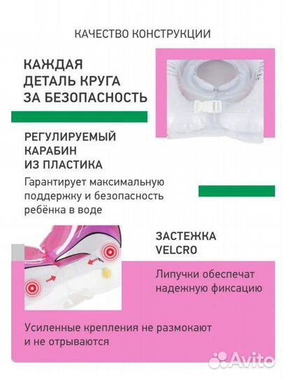 Круг надувной на шею для купания малышей