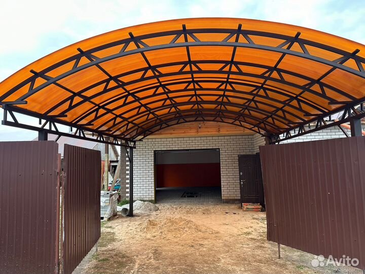 Навес арочный из профильной трубы