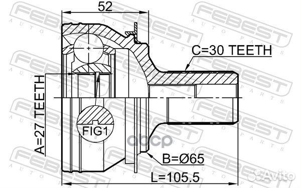 Шрус наружный 27x65x30 mercedes benz A class W1