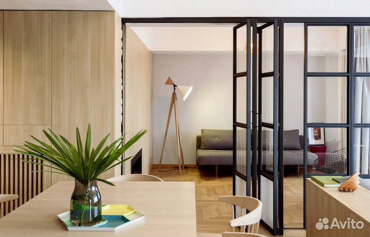 Стеклянная межкомнатная перегородка Девяткино