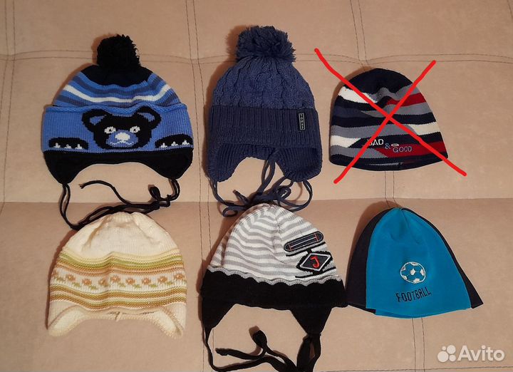 Шапочки, шарфики, бейсболки от 2 до 7 лет