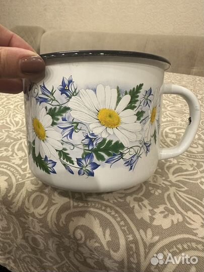 Кружка Лысьвенские эмали Ромашковое поле 1,0л