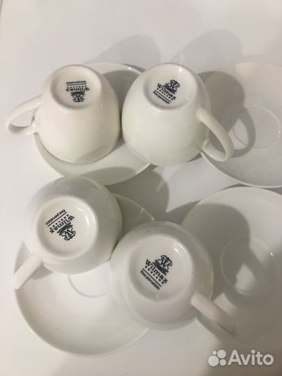 Набор чашек с блюдцем фарфор Wilmax 4 шт