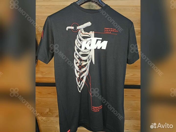 Футболка ктм, hard knocks TEE, чёрный, размер S