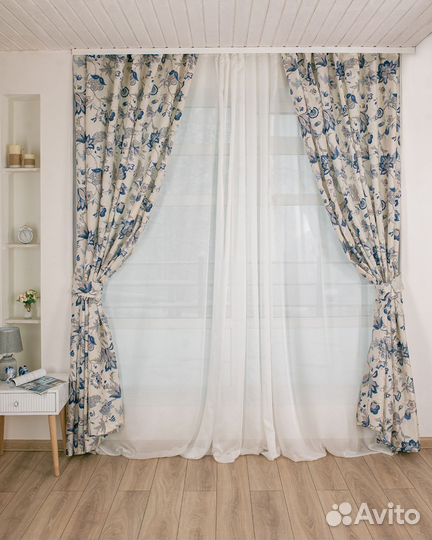 Комплект Шторы + тюль Ирем 480x270 вуаль 300x270