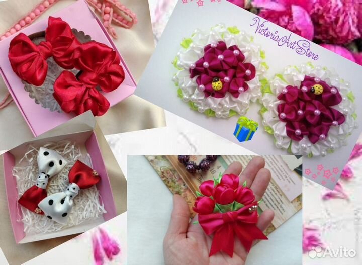 Бантики ручной работы/Набор бантиков/Резиночки