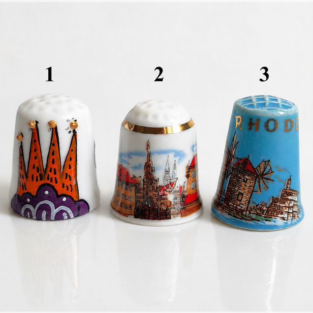 Красивые сувенирные наперстки Гауди,Родос,Нюрнберг