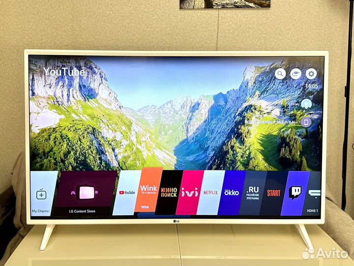 Белый 4K UHD LG 43