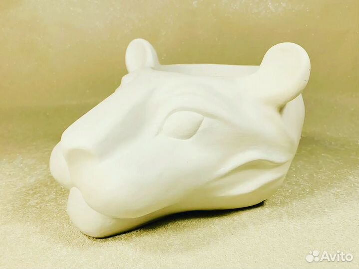 Силиконовая форма Тигр кашпо конфетница гипс