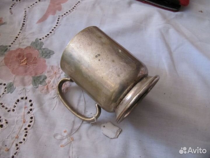 Кружка винтаж. Европа. Посеребрение. Клеймо
