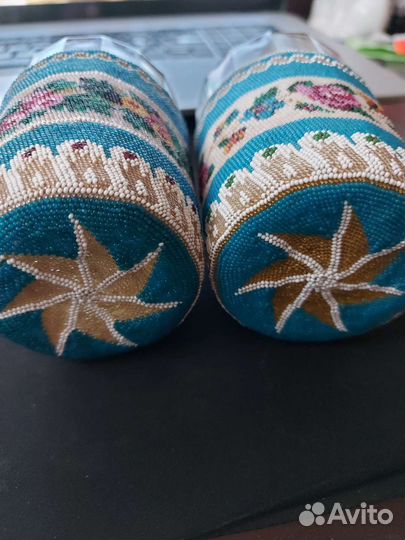 Антикварные подстаканники, ручная работа, бисер