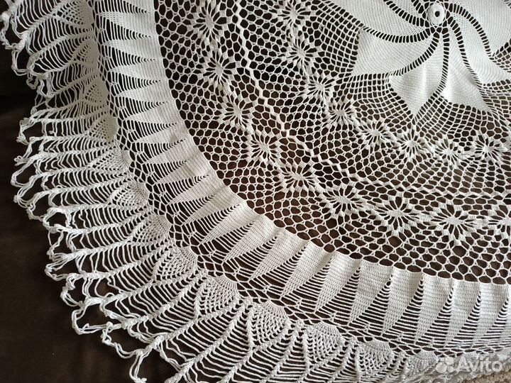 Ажурная Скатерть круглая вязаная