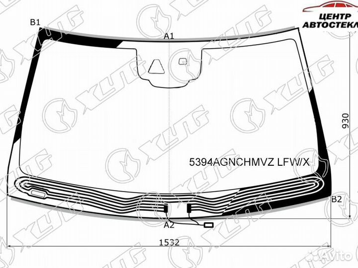 Стекло лобовое(Обог щ/камДд) Mercedes GLE 15-18