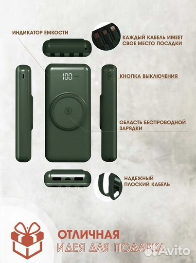 Повербанк 30000 mah, Powerbank беспроводной заряд