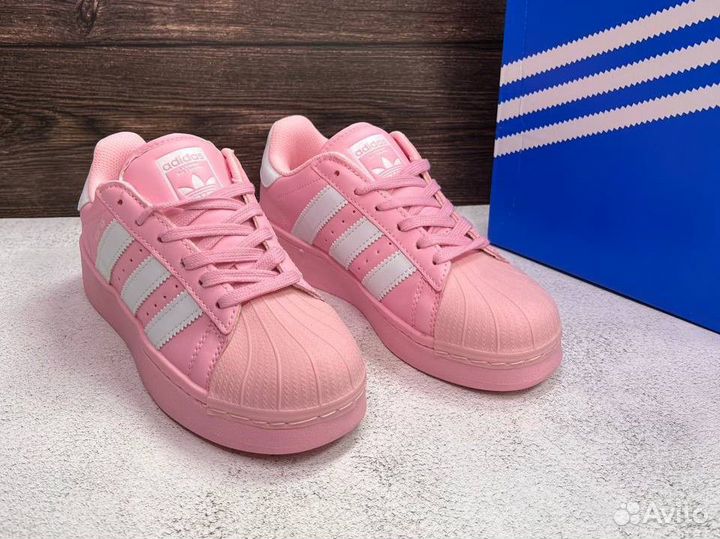 Adidas superstar розовые