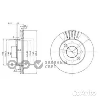 Delphi BG2282 Диск тормозной передний renault loga