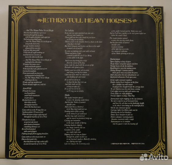 Jethro Tull Heavy Horses (1978,US) LP (ex)