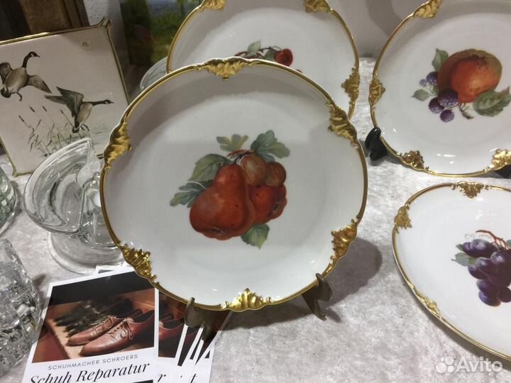 5 тарелок Германия с позолотой Bavaria Krautheim