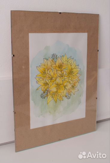 Картина живопись акварель цветы