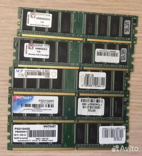 DDR3 2GB/1GB; DDR2 2GB/1GB; DDR1