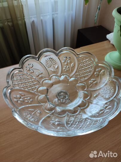 Ваза для фруктов, хрусталь