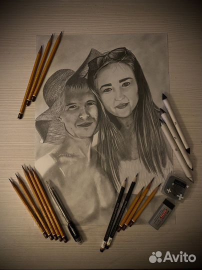 Портрет по фото карандашом