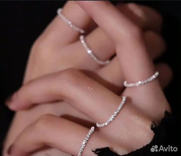 Женские кольца размер единый нежные блестящие