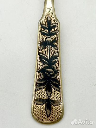 Ложка десертная серебро 84 проба 1833 г. чернь