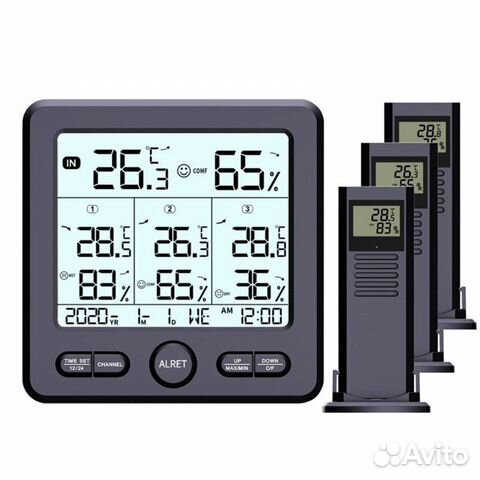 Метеостанция + беспроводные датчики термогигрометр объявление продам