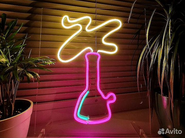 Неоновая вывеска кальянная от производителя