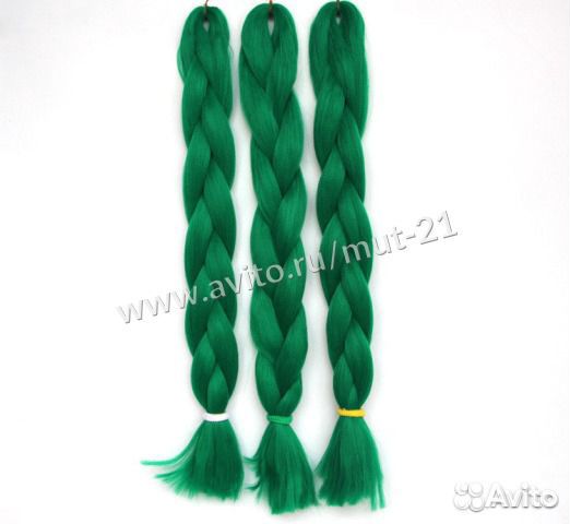 Канекалон - цветные косички зеленый