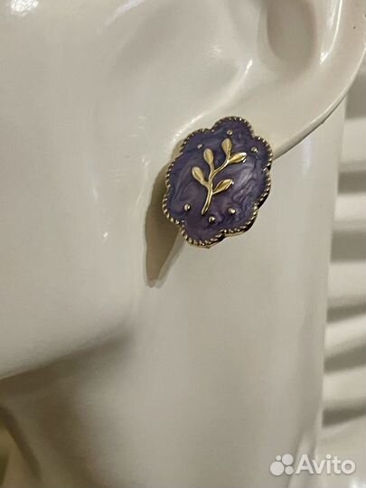 Серьги -пусеты (эмаль)