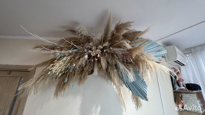 Сухие цветы, декор на стену