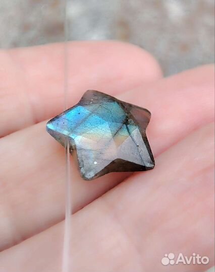 Лабрадорит кулон звёздочка на леске