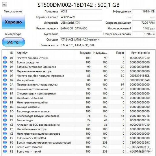 Б/у HDD диски WD Blue/Seagate 250-500GB